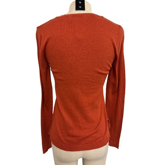 Mossimo Rust V-Neck Cotton Sweater S - Picture 6 of 10